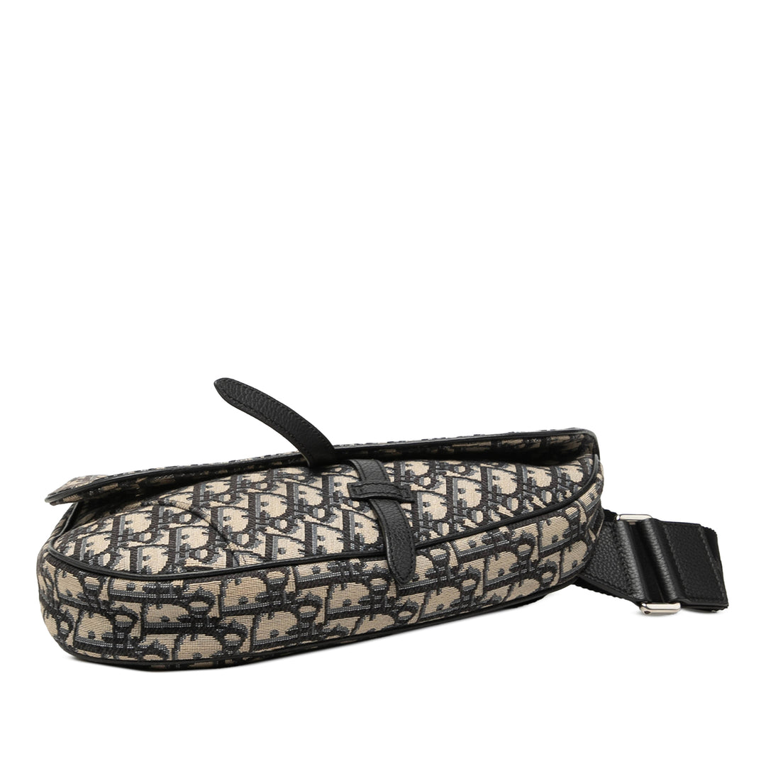 Dior Saddle Sac Oblique Bleu – vue 3 – GABY PARIS