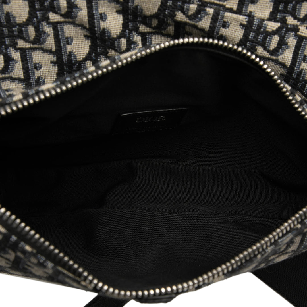 Dior Saddle Sac Oblique Bleu – vue 4 – GABY PARIS