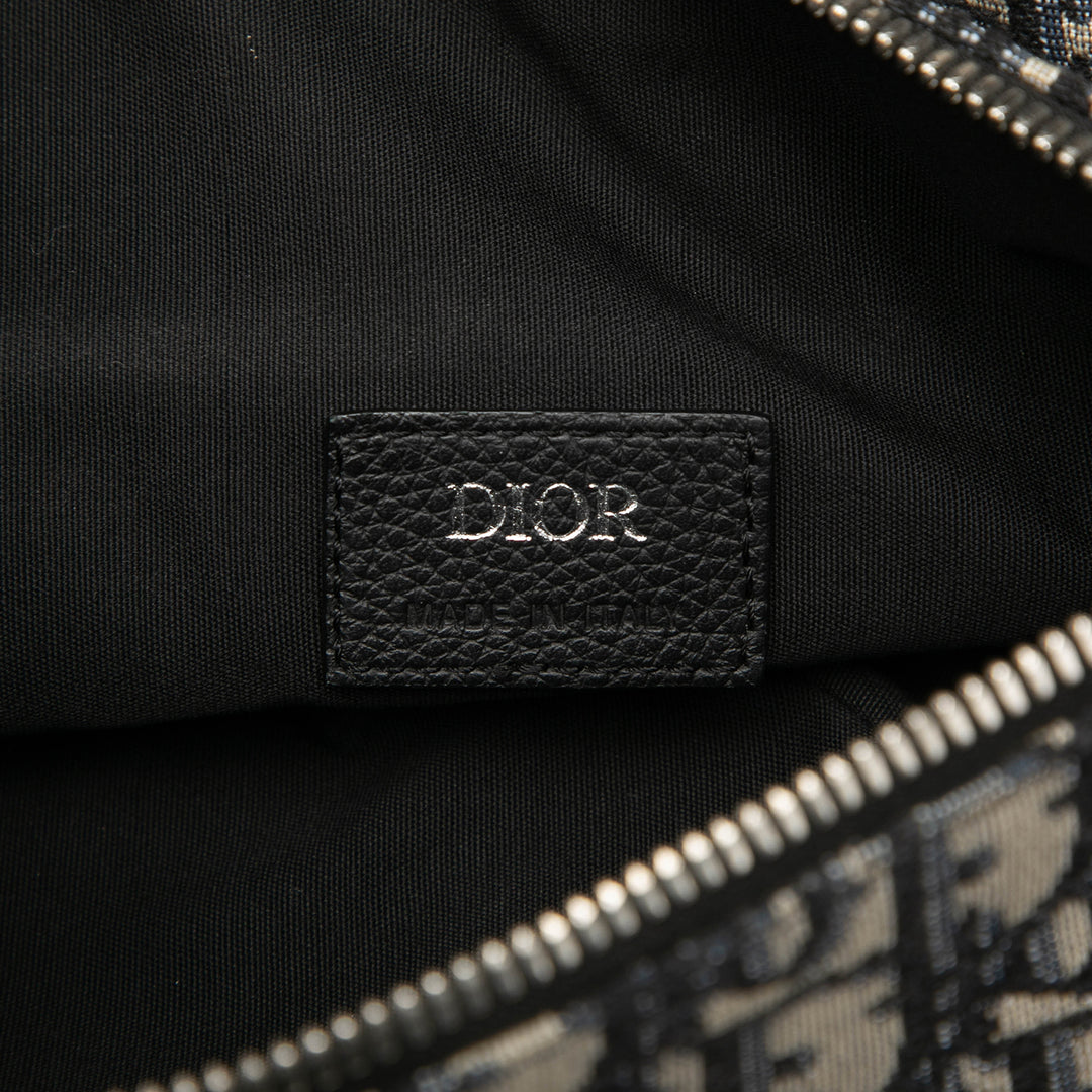 Dior Saddle Sac Oblique Bleu – vue 5 – GABY PARIS