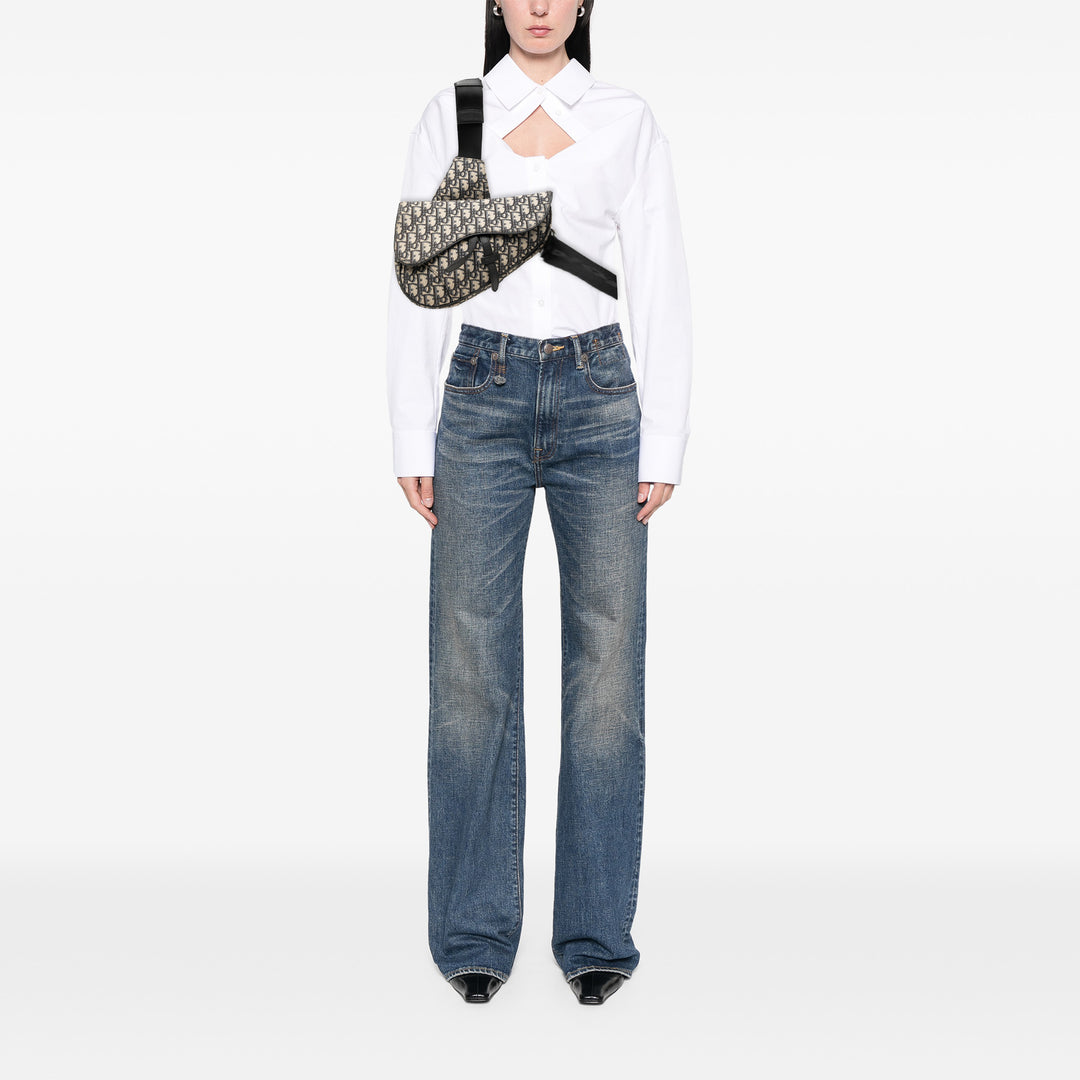 Dior Saddle Sac Oblique Bleu – vue 6 – GABY PARIS