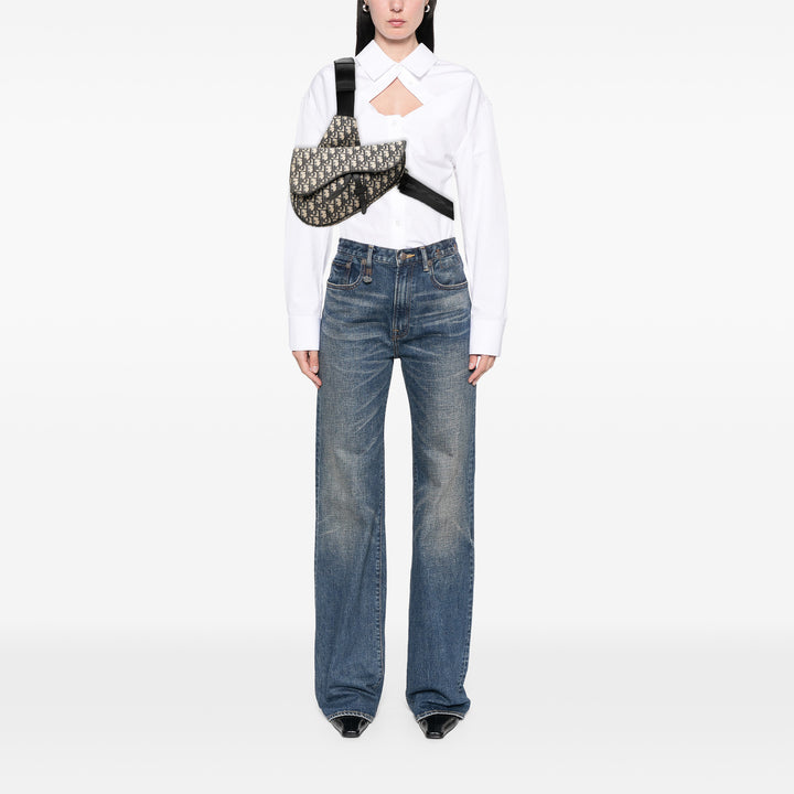 Dior Saddle Sac Oblique Bleu – vue 6 – GABY PARIS