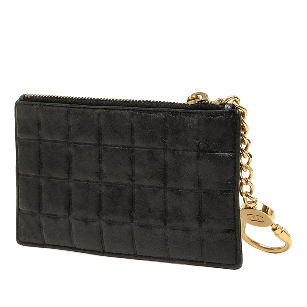 Chanel Porte-monnaie Chocolate Bar Cuir d'agneau Noir – vue 2 – GABY PARIS