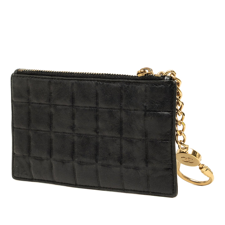 Chanel Porte-monnaie Chocolate Bar Cuir d'agneau Noir – vue 2 – GABY PARIS