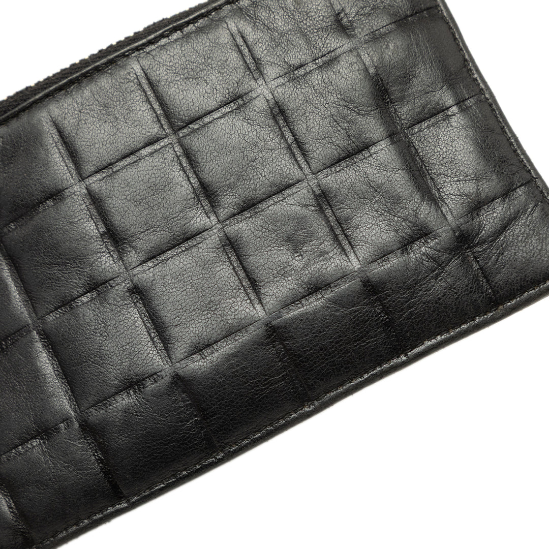 Chanel Porte-monnaie Chocolate Bar Cuir d'agneau Noir – vue 6 – GABY PARIS