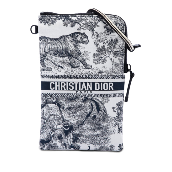 Dior Technical brodé De Jouy DiorTravel Multifunction Pochette Bleu