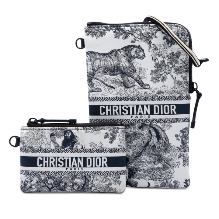 Dior Technical brodé De Jouy DiorTravel Multifunction Pochette Bleu