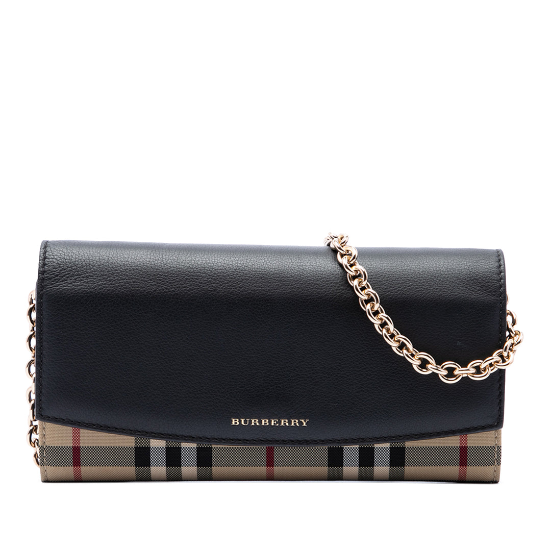 Burberry Sac bandoulière House Check et Henley Wallet on Chain Beige – vue principale – GABY PARIS