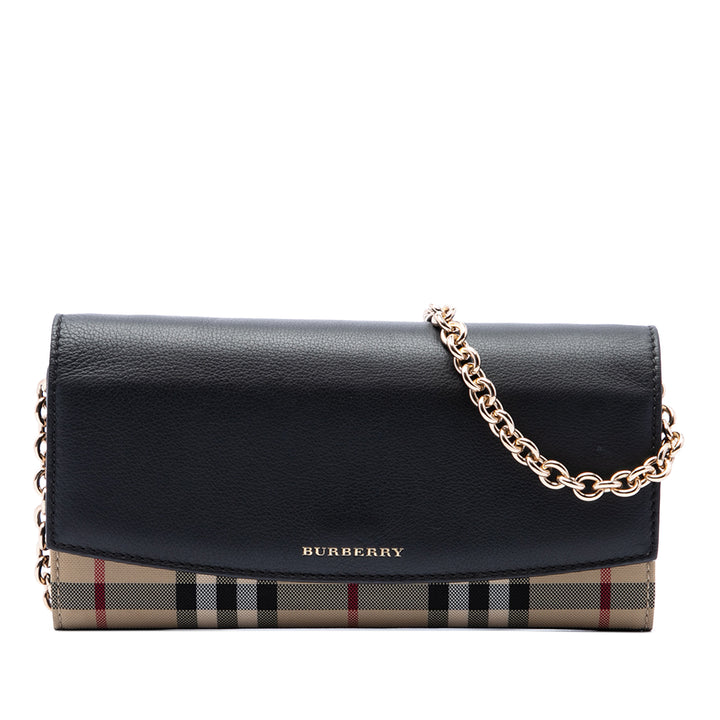 Burberry Sac bandoulière House Check et Henley Wallet on Chain Beige – vue principale – GABY PARIS