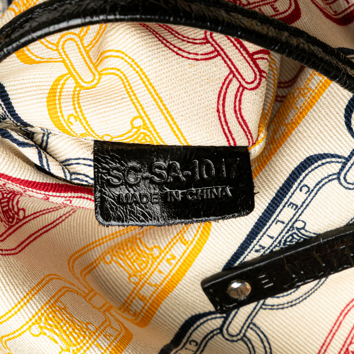 Crinkled Patent Macadam Tote Black - Gaby Paris