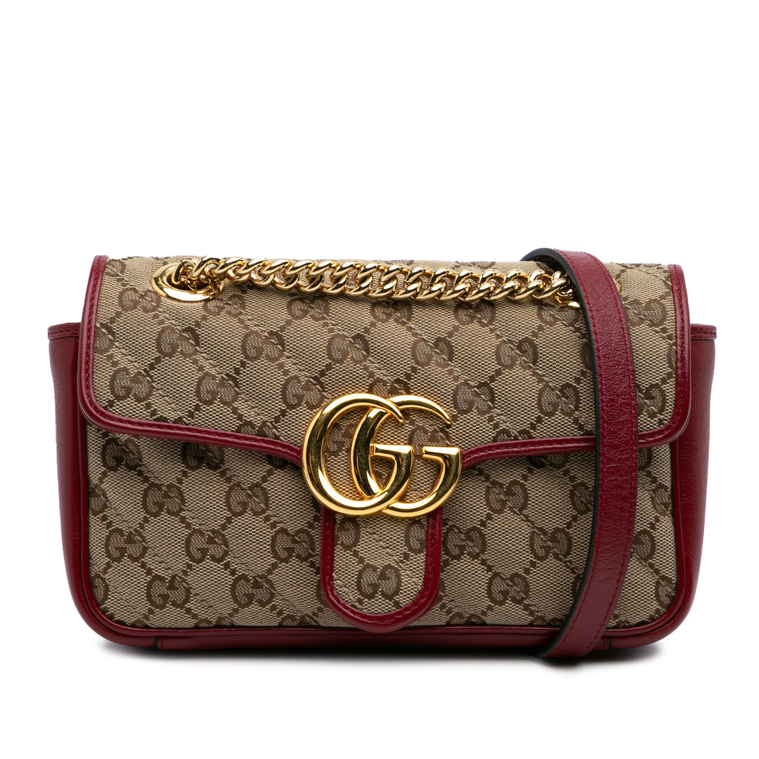 Mini GG Marmont Matelasse Canvas Flap Crossbody Brown - Gaby Paris