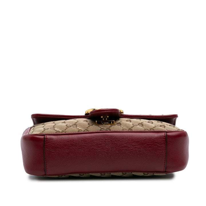 Mini GG Marmont Matelasse Canvas Flap Crossbody Brown - Gaby Paris