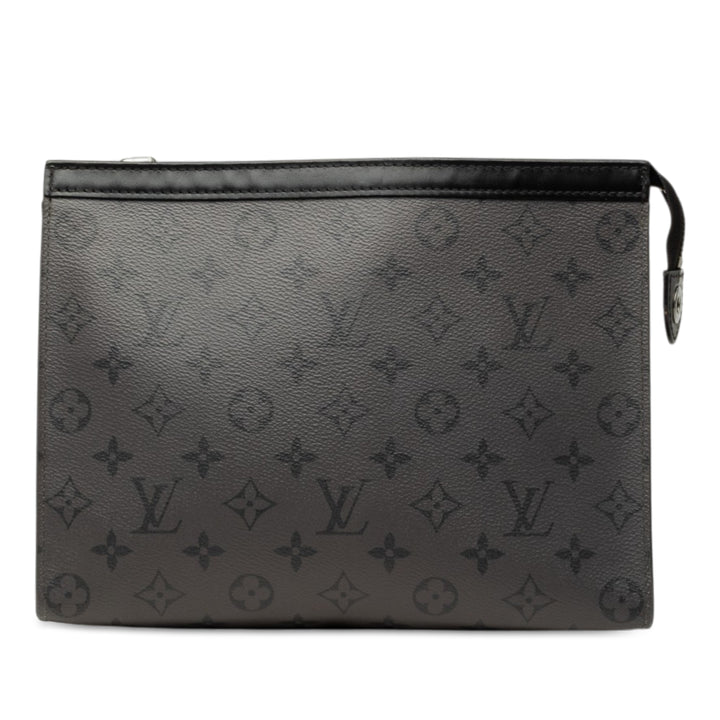 Louis Vuitton Reverse Pochette Voyage MM Monogram Eclipse Gris – vue principale – GABY PARIS