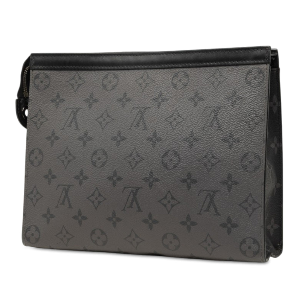Louis Vuitton Reverse Pochette Voyage MM Monogram Eclipse Gris – vue 2 – GABY PARIS
