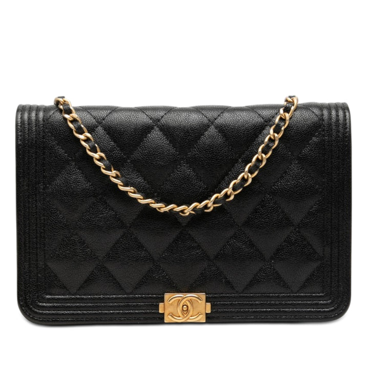 Chanel Matelassé Caviar Boy Wallet on Chain