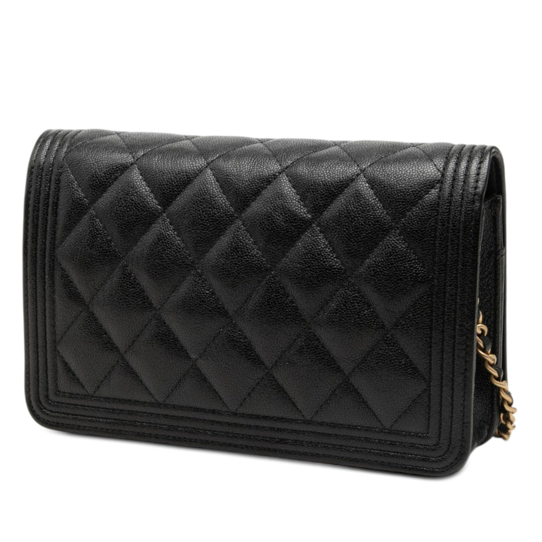 Chanel Matelassé Caviar Boy Wallet on Chain
