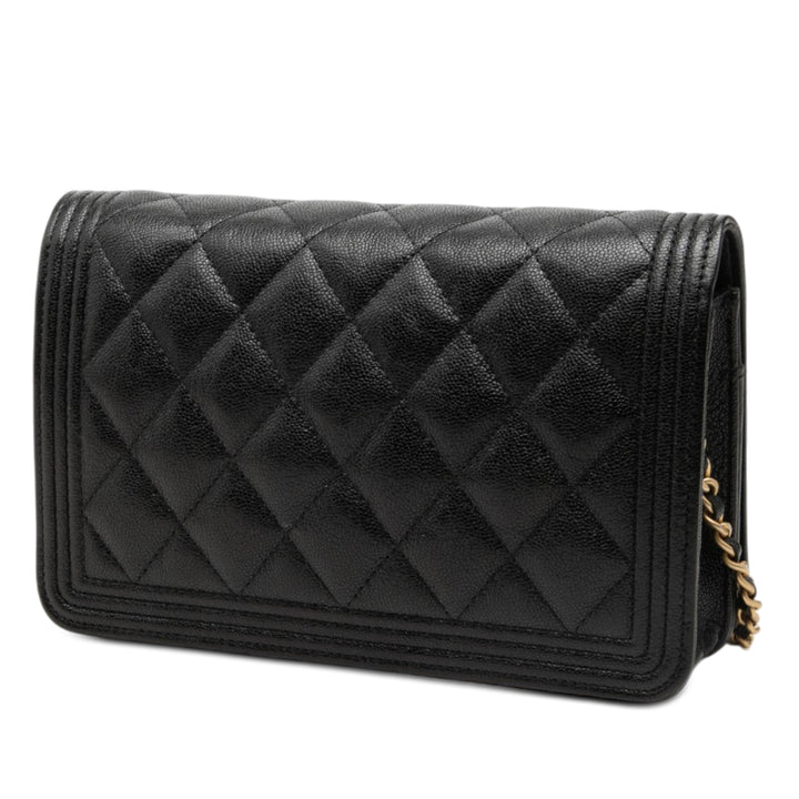 Chanel Matelassé Caviar Boy Wallet on Chain