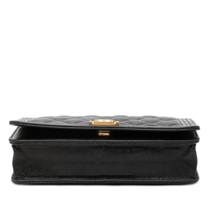 Chanel Matelassé Caviar Boy Wallet on Chain