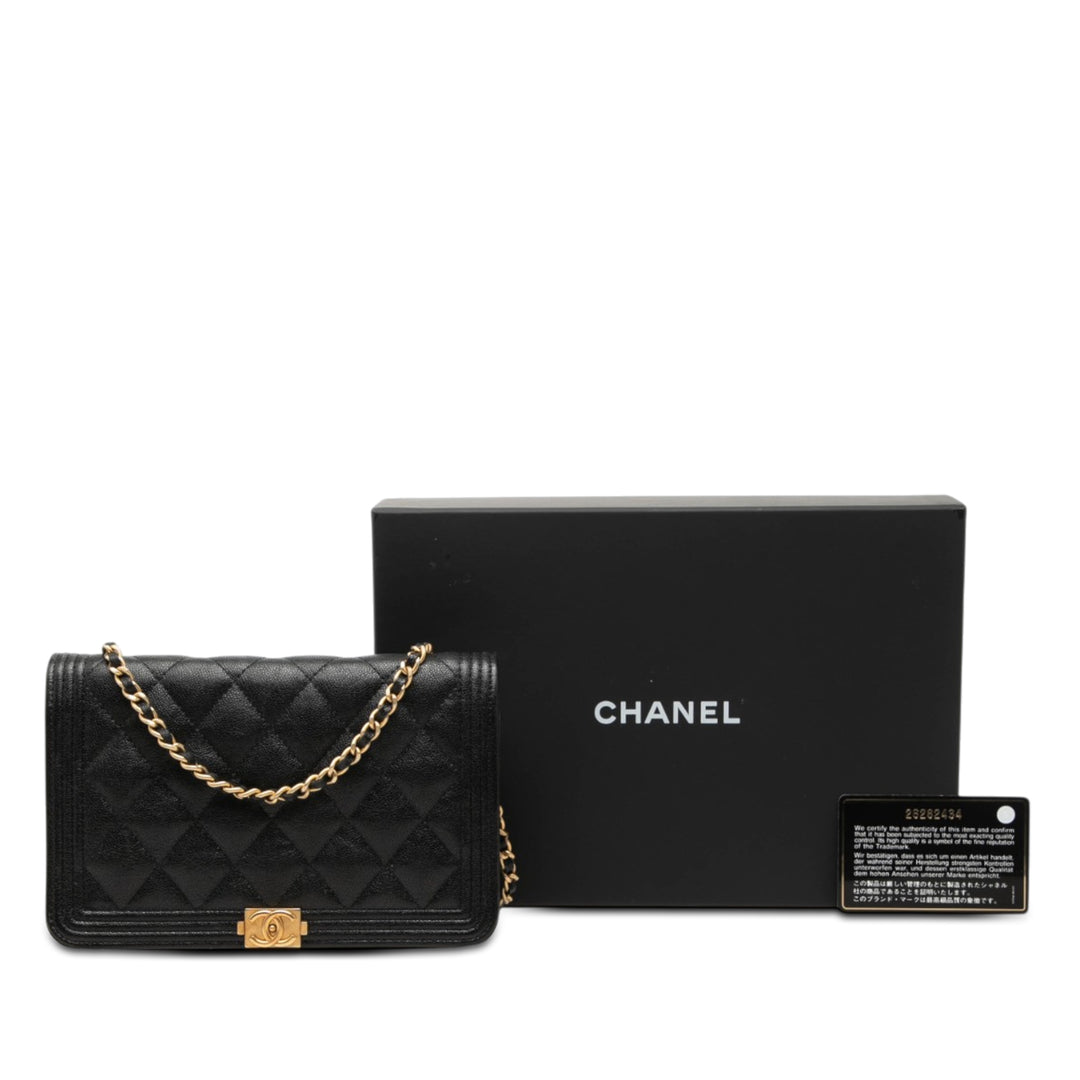 Chanel Matelassé Caviar Boy Wallet on Chain