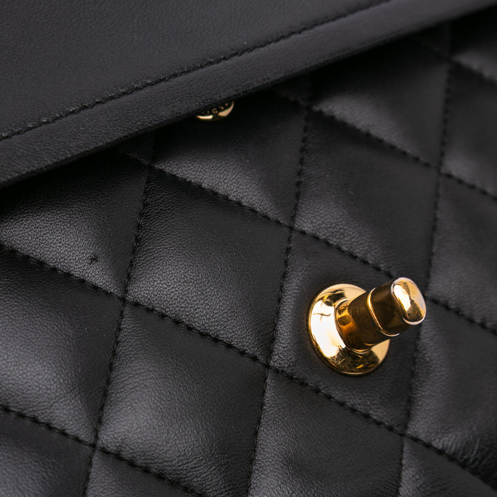 Jumbo Classic Lambskin Double Flap Black - Gaby Paris