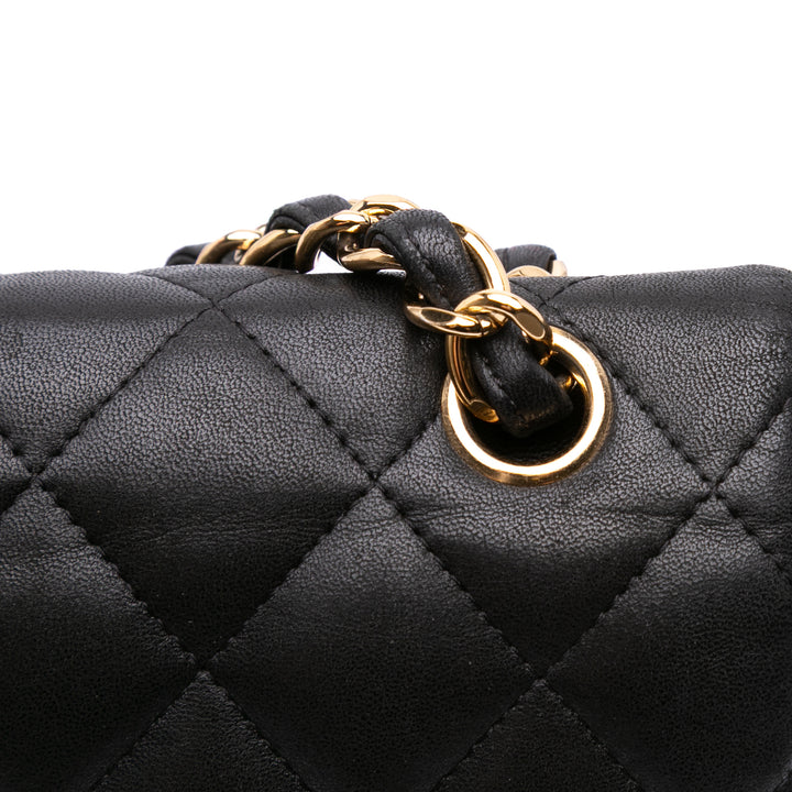 Jumbo Classic Lambskin Double Flap Black - Gaby Paris