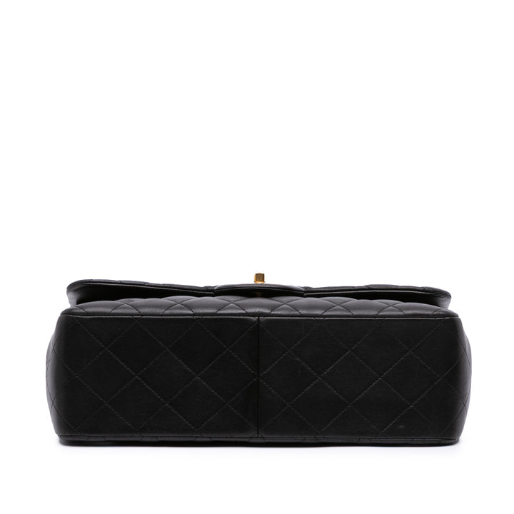 Jumbo Classic Lambskin Double Flap Black - Gaby Paris