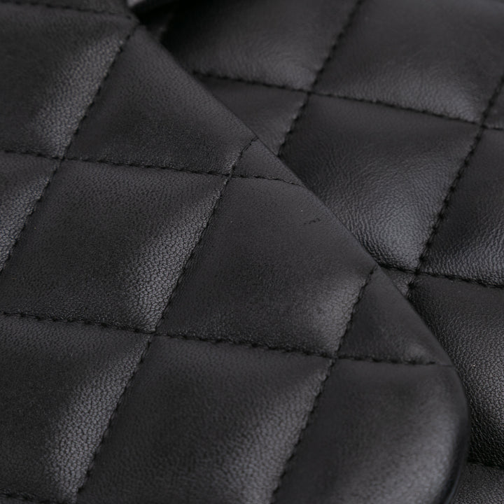 Jumbo Classic Lambskin Double Flap Black - Gaby Paris