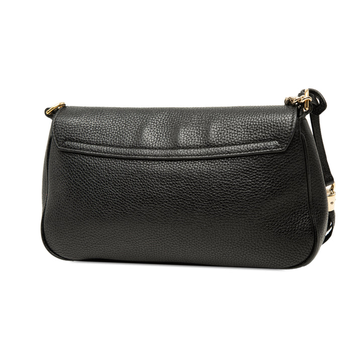 Soho Chaîne à rabat Sac Moyen Cuir de veau Noir