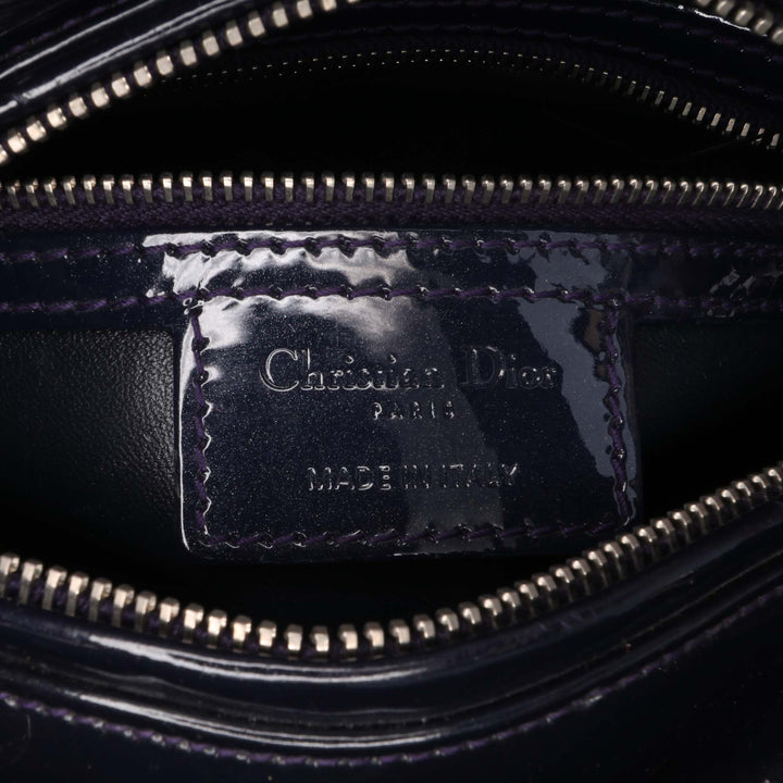 Medium Patent Cannage Lady Dior Blue - Gaby Paris