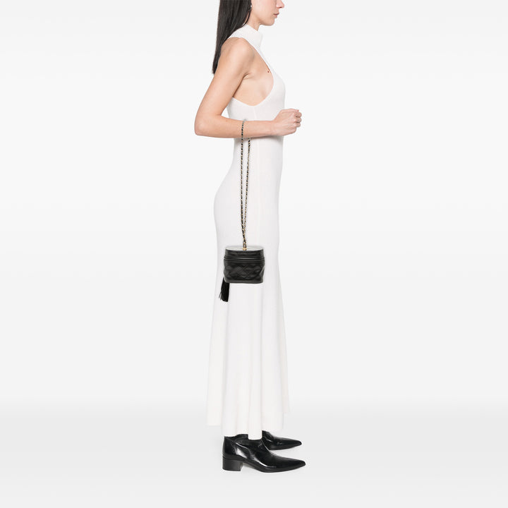 Chanel Matelassé Cuir d’agneau Pompon Vanity avec chaîne