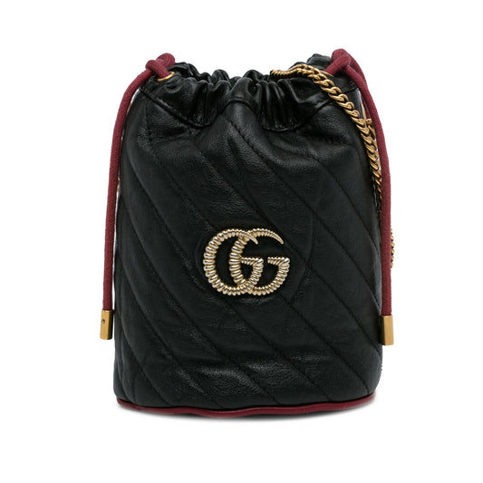 Mini Torchon GG Marmont 2.0 Bucket Bag Black - Gaby Paris