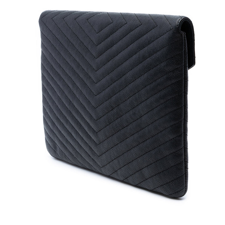 Chanel Medium Chevron Caviar Envelope Pochette Noir – GABY PARIS Authentique