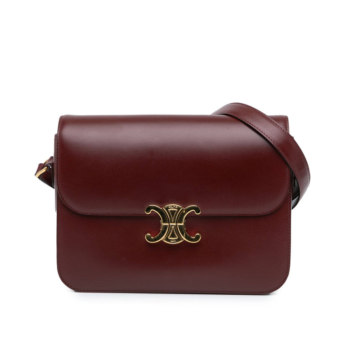 Celine Calfskin Triomphe Crossbody Red - GABY PARIS