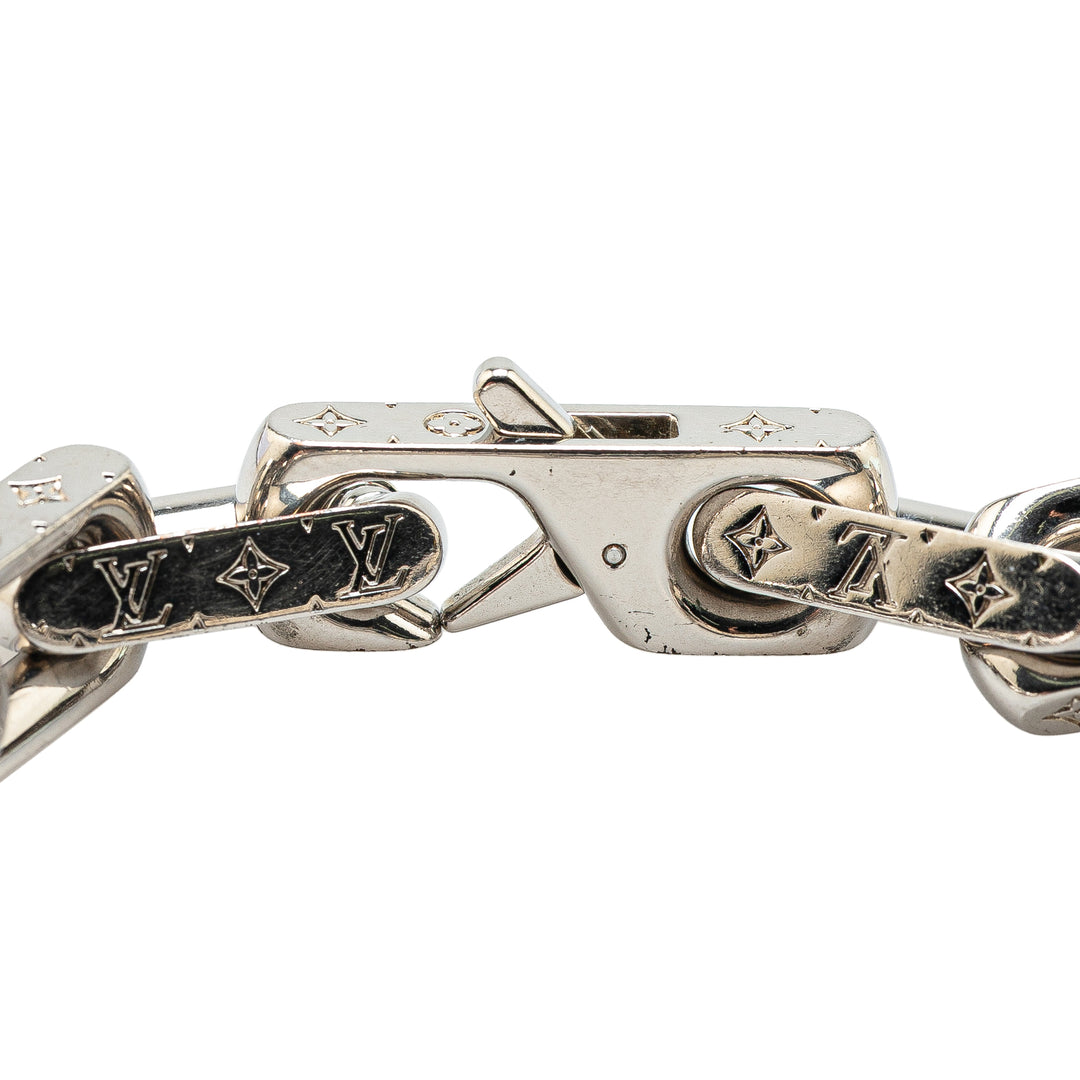 Silver Monogram Chain Link Bracelet Silver - Gaby Paris
