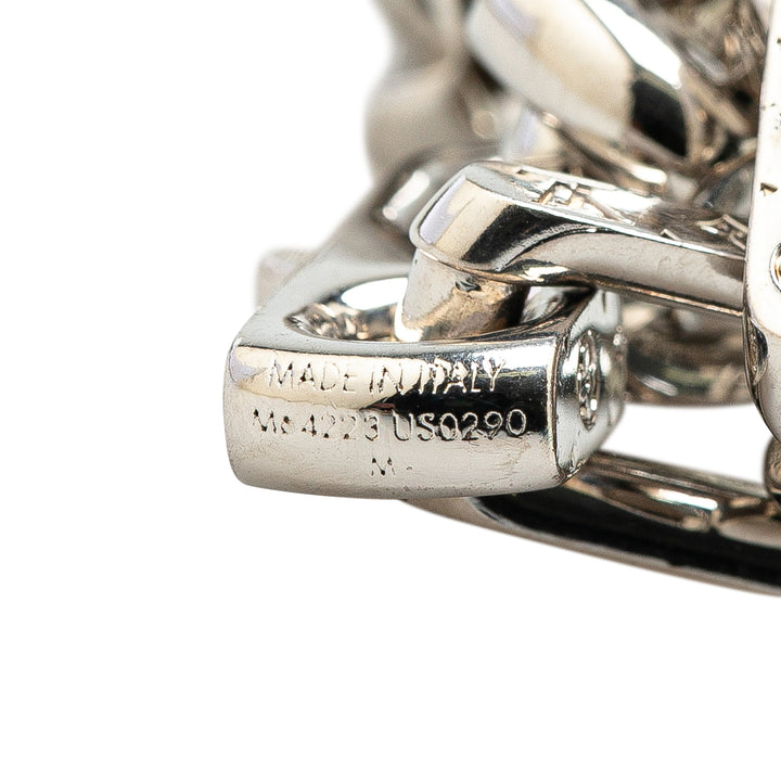 Silver Monogram Chain Link Bracelet Silver - Gaby Paris
