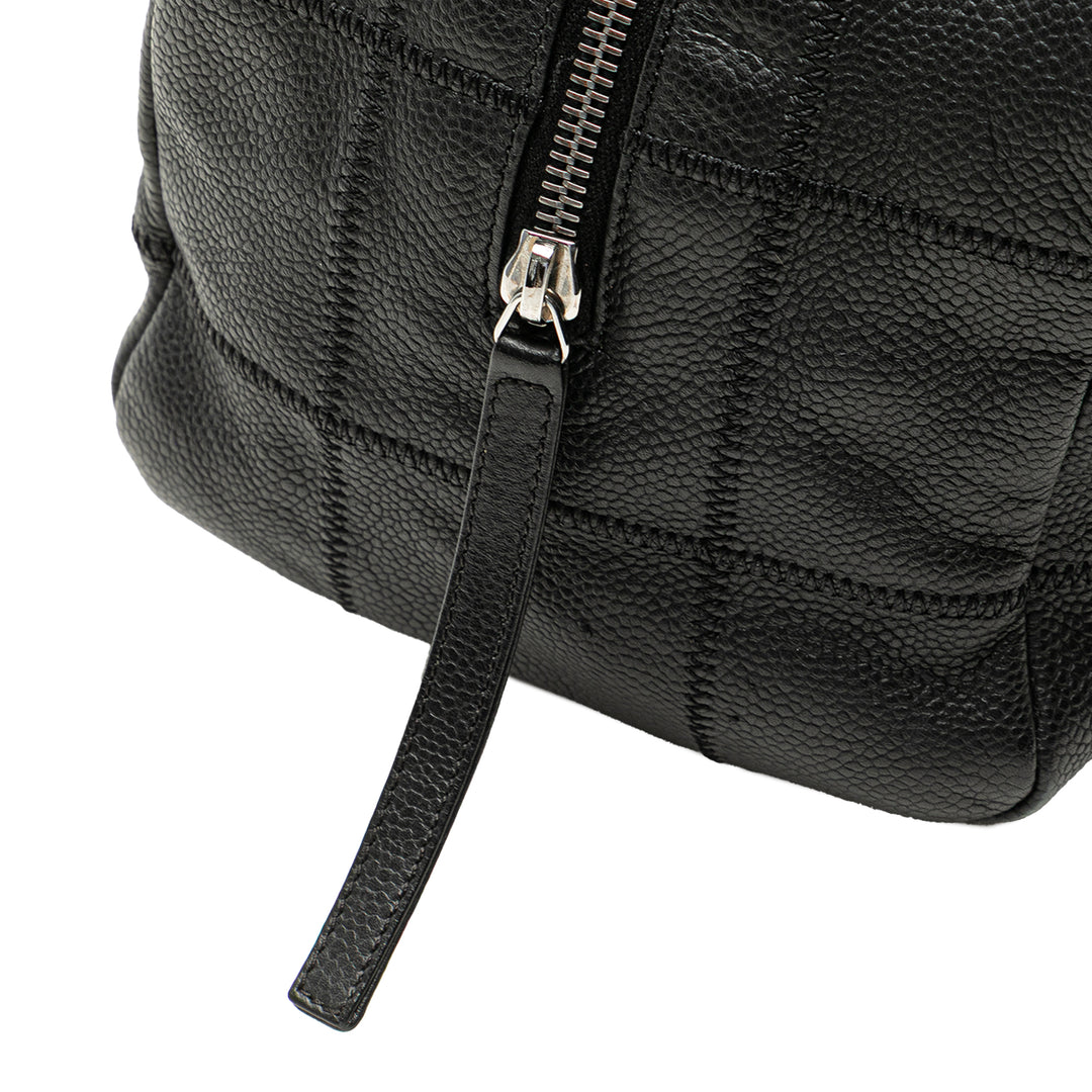 Choco Bar Caviar Shoulder Bag Black - Gaby Paris