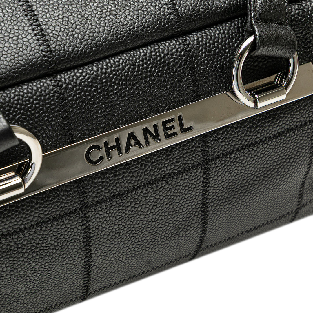 Choco Bar Caviar Shoulder Bag Black - Gaby Paris