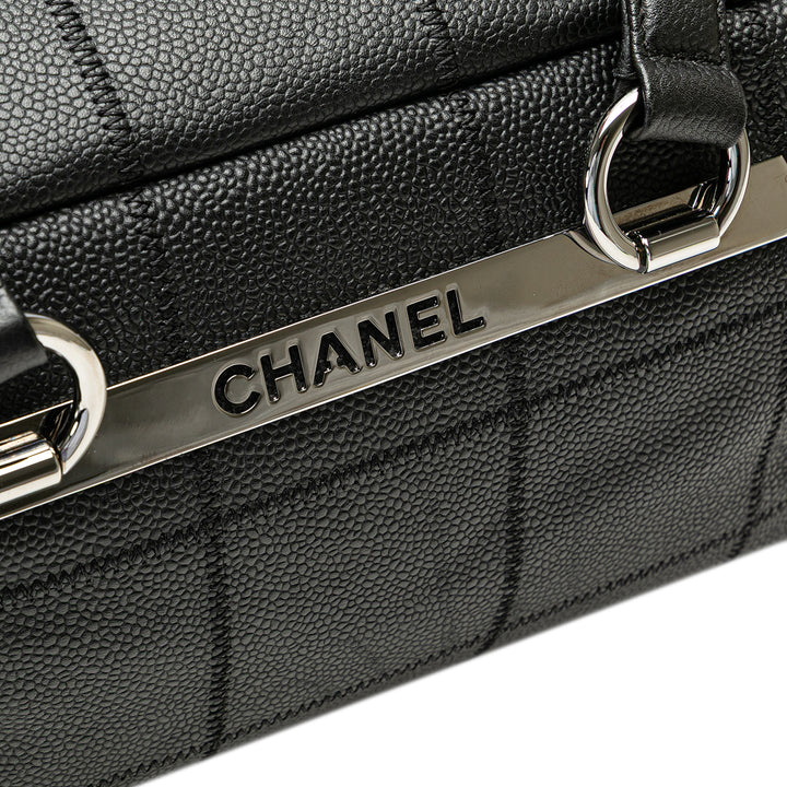 Choco Bar Caviar Shoulder Bag Black - Gaby Paris