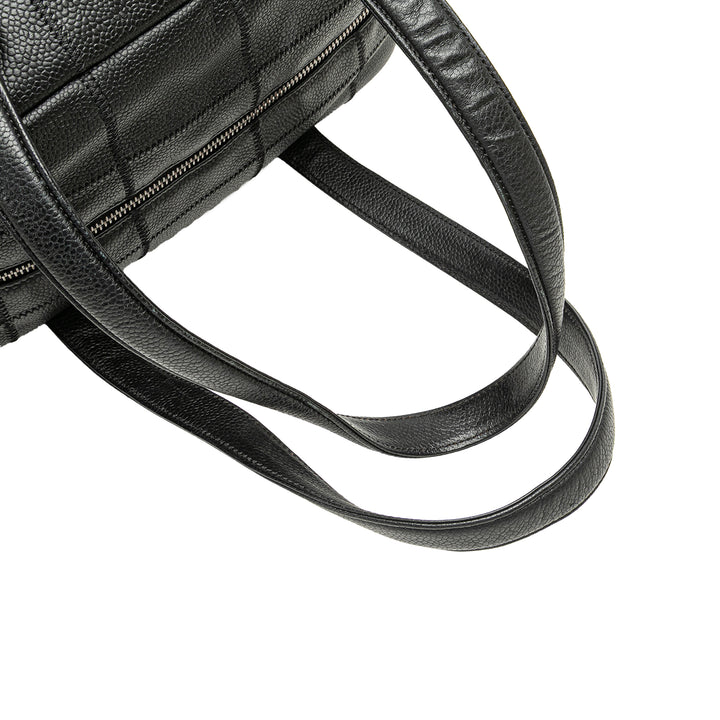 Choco Bar Caviar Shoulder Bag Black - Gaby Paris