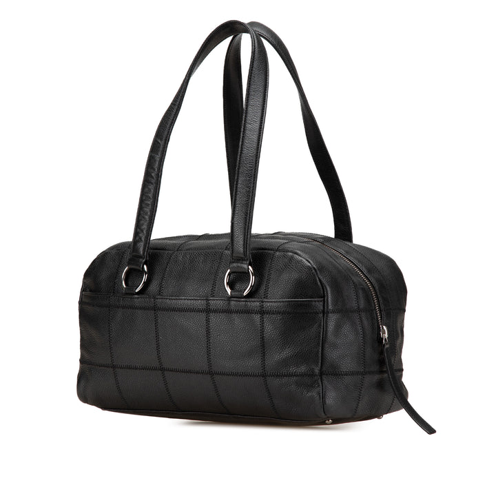 Choco Bar Caviar Shoulder Bag Black - Gaby Paris