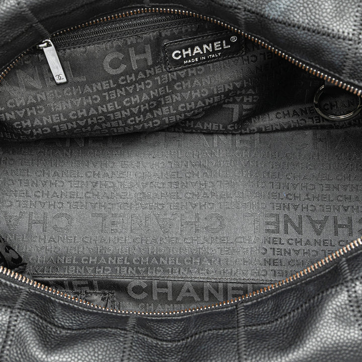 Choco Bar Caviar Shoulder Bag Black - Gaby Paris