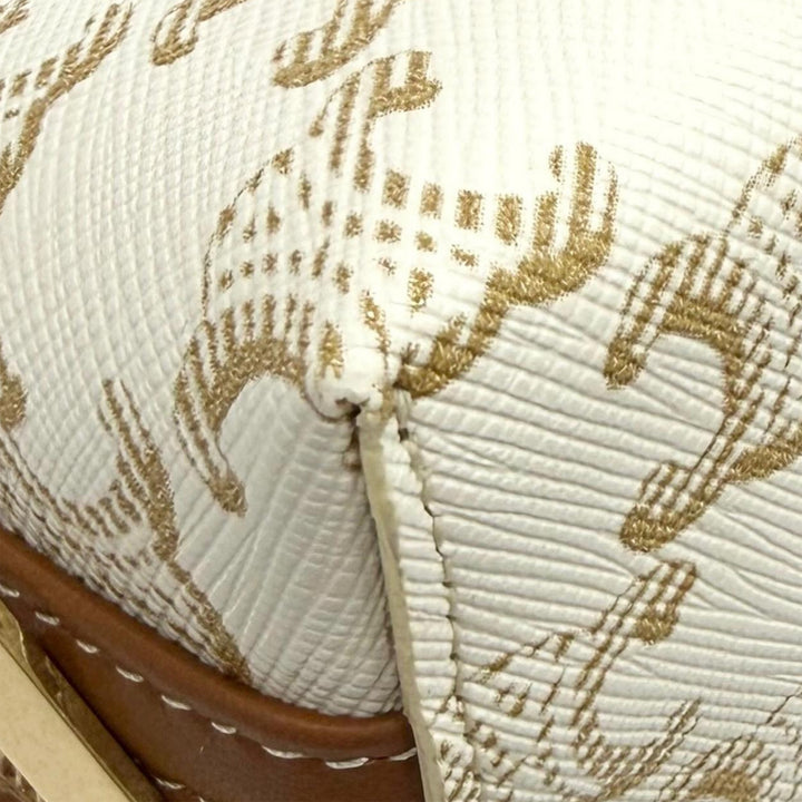 Triomphe Pochette avec chaîne Triomphe enduite Blanc