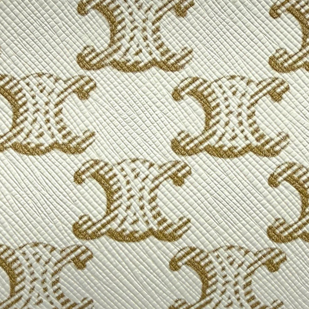 Triomphe Pochette avec chaîne Triomphe enduite Blanc