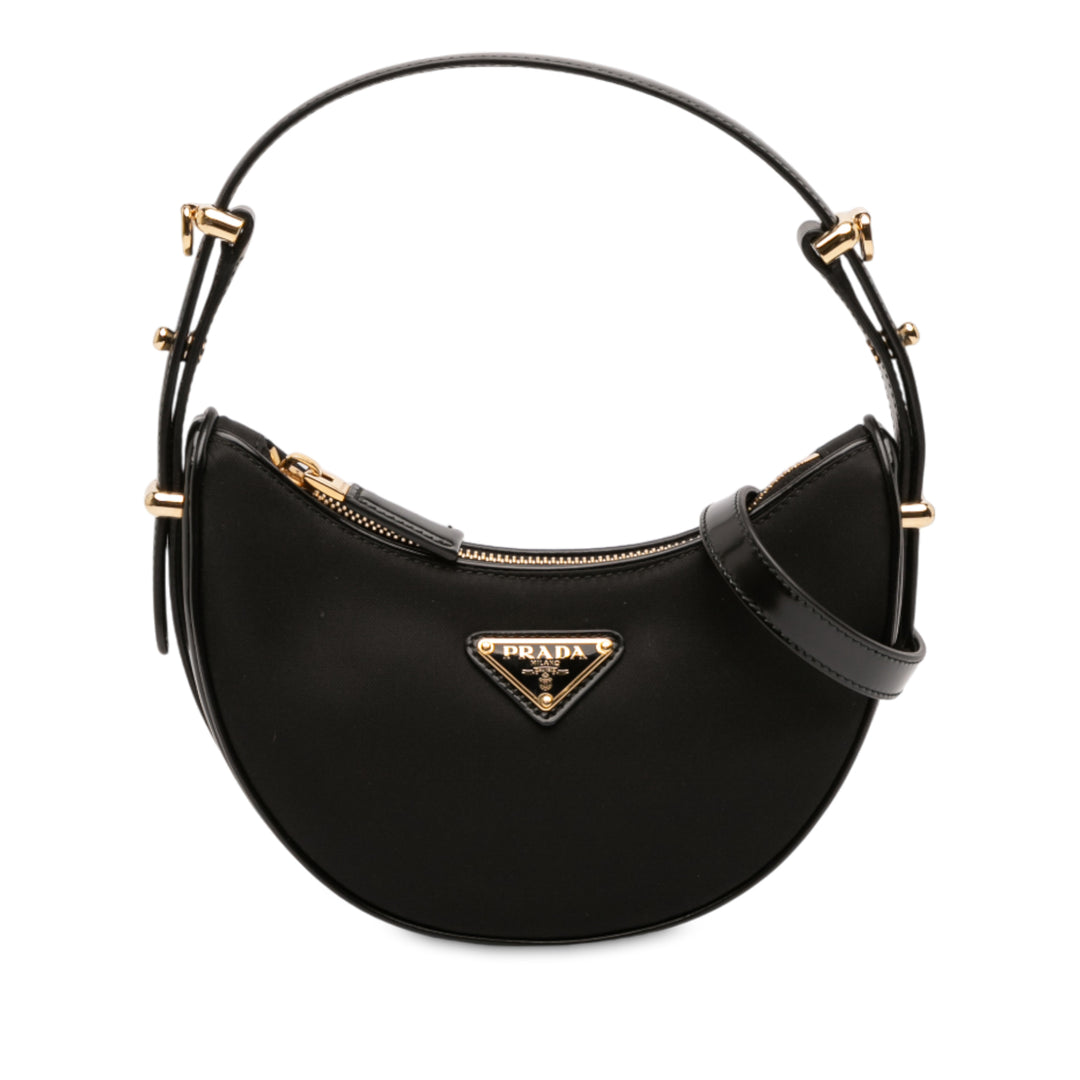 Prada Small Re Nylon et Cuir Arque Sac