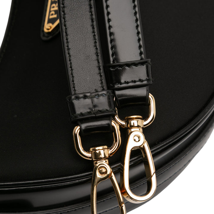 Prada Small Re Nylon et Cuir Arque Sac