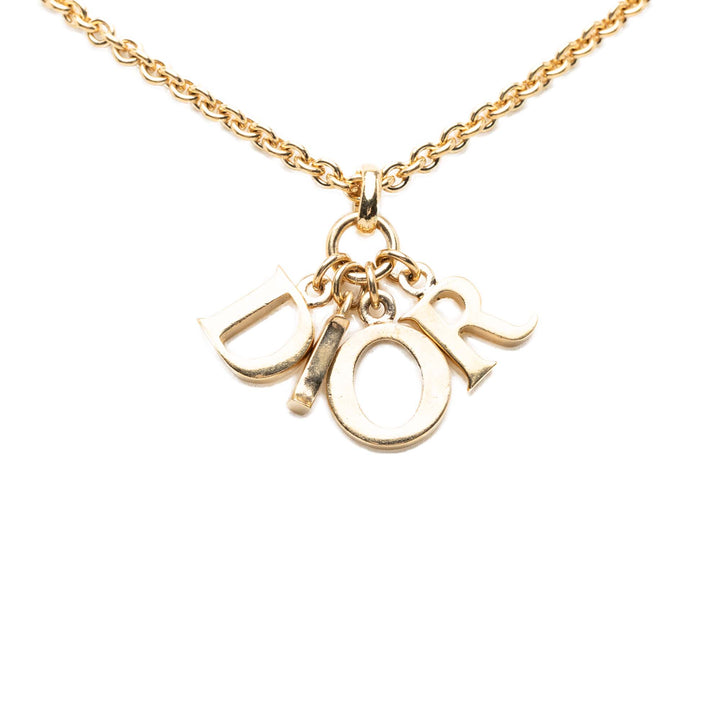 Dior plaqué Logo Pendant Collier
