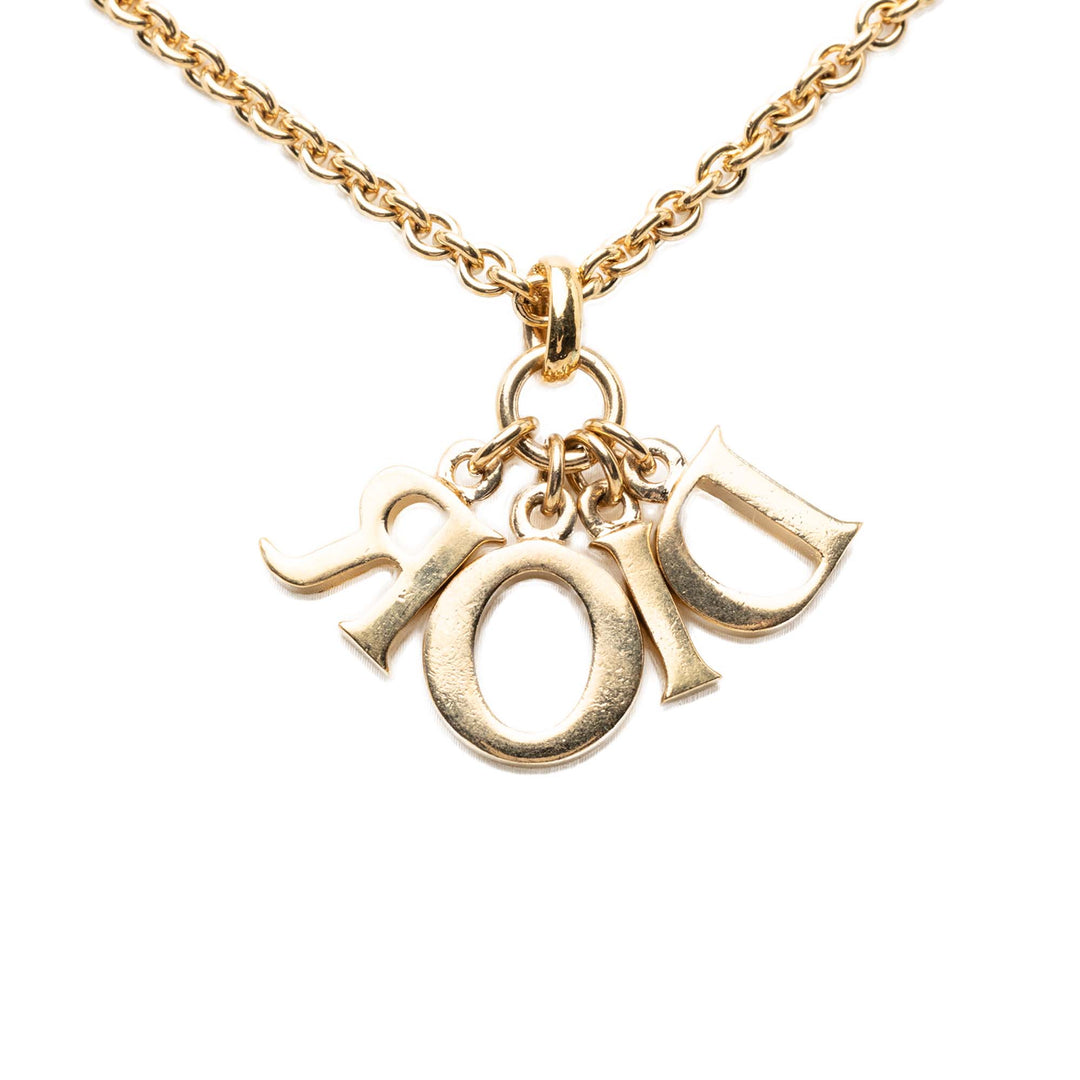 Dior plaqué Logo Pendant Collier