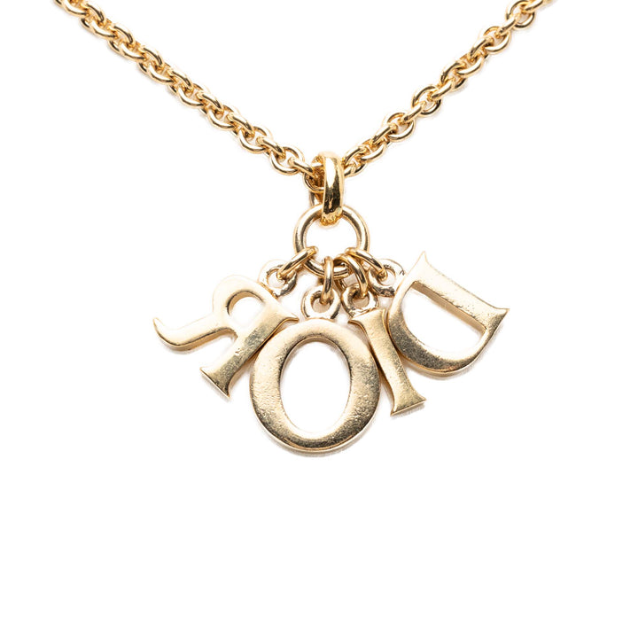 Dior plaqué Logo Pendant Collier