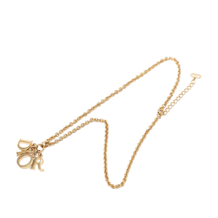 Dior plaqué Logo Pendant Collier