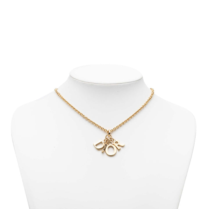 Dior plaqué Logo Pendant Collier