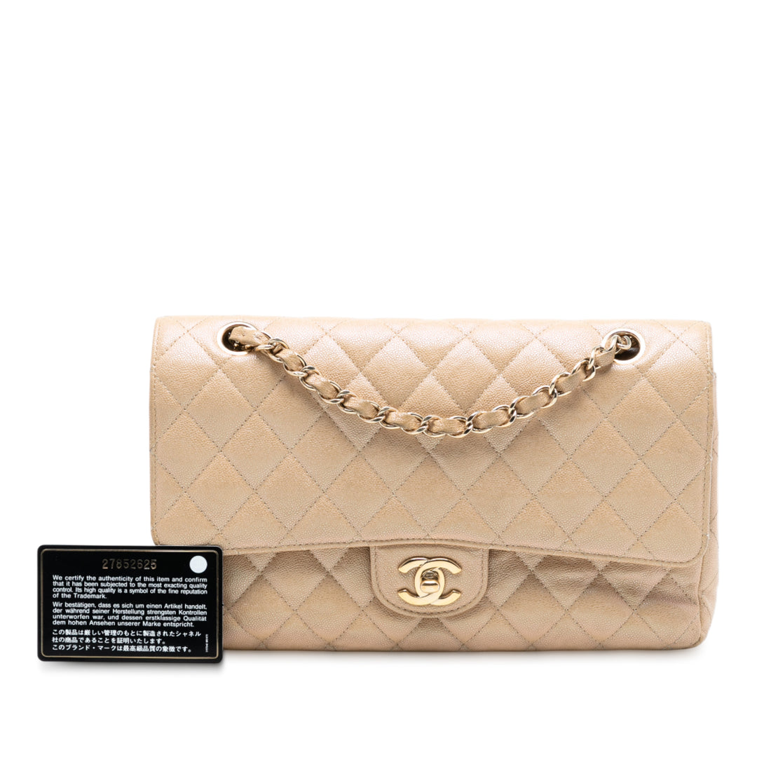 Chanel Medium Classic Iridescent Caviar Double rabat